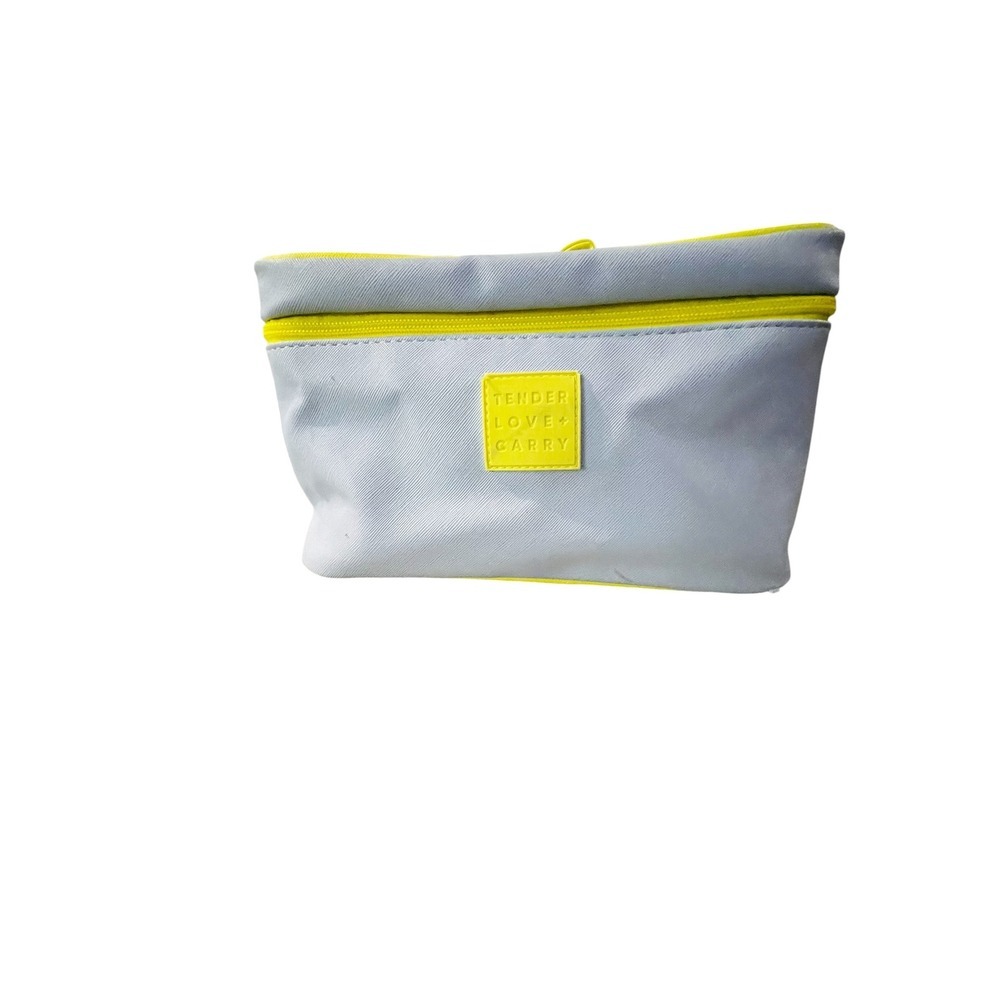 Tender Love + Carry Makeup Bag Blue/Neon Yellow Travel Cosmetic Case Organizer